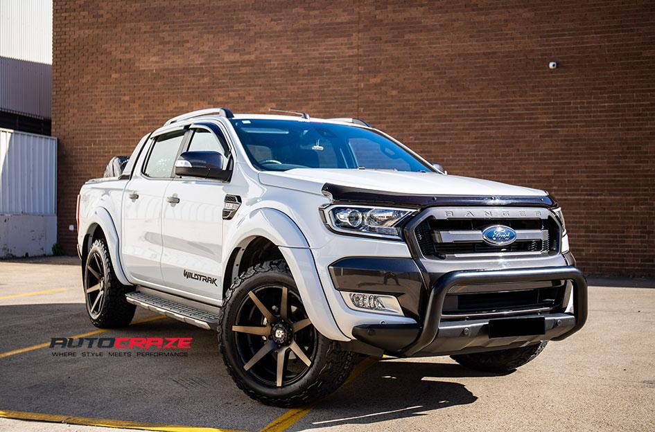 FORD RANGER AVALANCHE MACHINED FACE MATTE BLACK DARK TINT